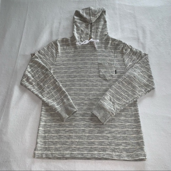 Billabong Mens Gray & White Stripe Hoodie Size Med - Picture 1 of 6